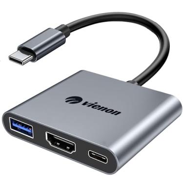 Imagem de Adaptador multiportas USB C para HDMI, hub USB C com saída HDMI 4K + USB 3.0 5Gbps + porta de carregamento rápido 100W PD, conversor USB C HDMI para laptop/tablet/telefone USB C