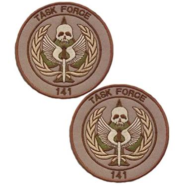 Imagem de C-All of D-uty Task Force 141 adesivos com logotipo gancho e laço tático moral aplique fixador bordado militar patch 2 peças (cor 3)