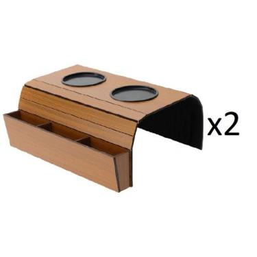 Imagem de Kit Bandeja Esteira Para Sofá Porta Copos E Controle 2unid - Artesanal