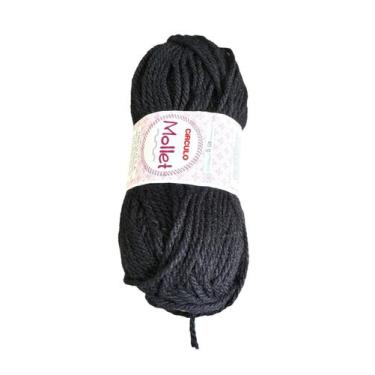 Imagem de 3 Lã Mollet Novelo preto Trança e Box Braid, Twist e Tricô - Blook