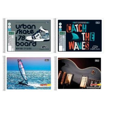 Imagem de Caderno cartografia e desenho 96 folhas Cara sortida Kit 4un - Lynx