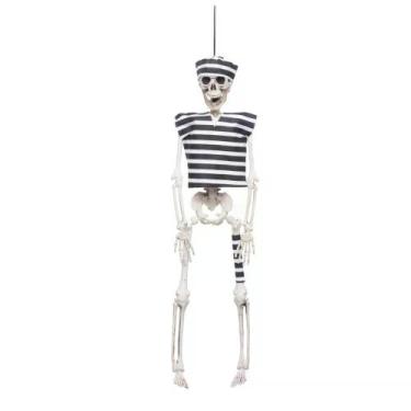 Imagem de Enfeite boneco prisioneiro esqueleto pto/bco halloween - Cromus