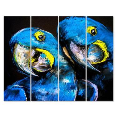 Imagem de Placa Animais Arara-azul Decorativa Painel Kit 4 Placas - Quartinhos