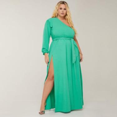 Imagem de Vestido Longo Plus Size Com Fenda Tamanho Grande Gg Ao G3 - Snazzy Sto