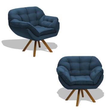 Imagem de Kit 02 Poltrona Miami Cadeira Base Giratória Salão Escritorio Consultó