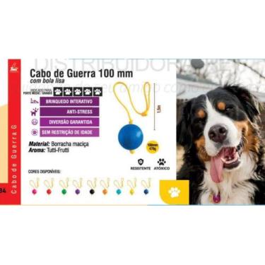 Imagem de Brinquedo para cães Cabo de guerra bola lisa maciça 100mm - Big Bull -