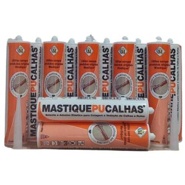 Imagem de Mastique PU Calhas Original (kit C/ 12 Tubos) - Mastique Ltda., Cinza