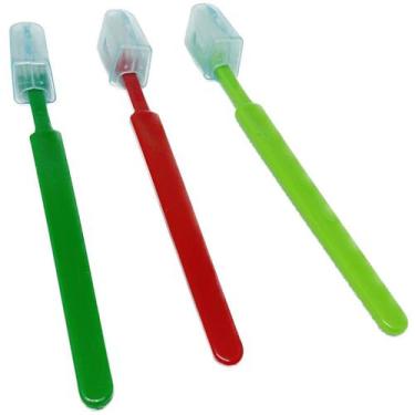 Imagem de Escova dental adulto macia com protetor de cerdas - Kit com 50 unidade