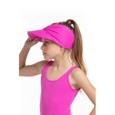 Imagem de Viseira Filtro UV 50+ Infantil Menina - Metida Moça, P, Ultra rosa