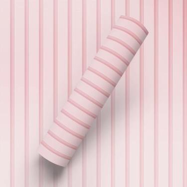 Imagem de Papel de Parede Adesivo Estilo Ripas De Madeira Rosa Quarto De Menina 