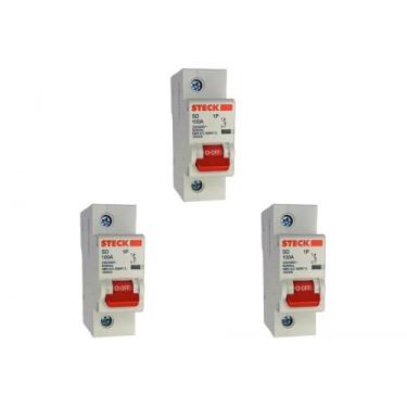 Imagem de Kit C/3 - Disjuntor Steck Din Unipolar100A Sd1 C Sdd1C100