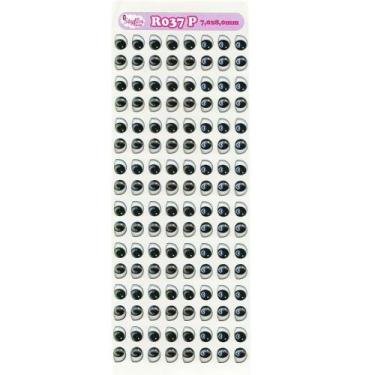 Imagem de Cartela De Olhos Resinados Styler Biscuit R037 P - 7,0 X 8,0mm