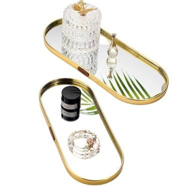 Imagem de Bandeja Decorativa Espelhada – Bandeja para Banheiro Luxuosa – Bandeja Lavabo Versátil para Sala, Aparador e Mais