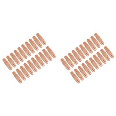 Imagem de 40 Unidades de Pontas de Bico de Cobre Vermelho para Tocha de Soldagem Binzel 24KD MIG Comprimento Total 2,8 Cm