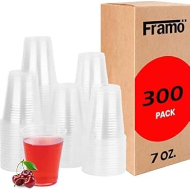 Imagem de Copos de plástico transparente de 200 ml da Fnamo, para qualquer ocasião, chá de gelo transparente descartável, suco, refrigerante e copos de café para festas, piquenique, churrasco, viagens e eventos, (300, claro), Clear, 300