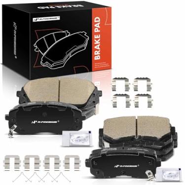 Imagem de A-Premium Conjunto de pastilhas de freio a disco de cerâmica dianteiras e traseiras compatível com modelos Hyundai e Kia - Kona 2018-2022, Seltos 2021-2022, 8 peças