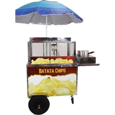Imagem de Carrinho de Batata Frita Chips com Aquecedor Profissional - R2