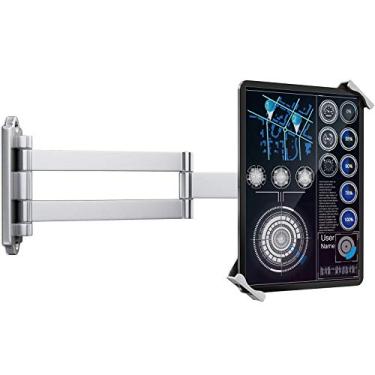 Imagem de AboveTEK Suporte de parede para tablet – Serve para tablets de 7 a 11 polegadas, incluindo Pad, Galaxy Tab, Slate, Fire e mais – Trava e chave de segurança antifurto – Suporte giratório articulado de