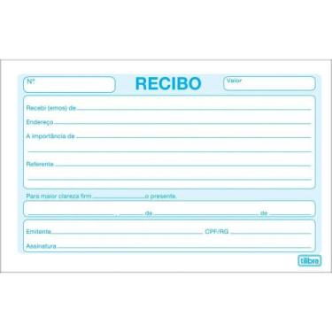 Imagem de Impresso Recibo Comercial sem Canhoto 50F PQ PCT com 20 - Tilibra