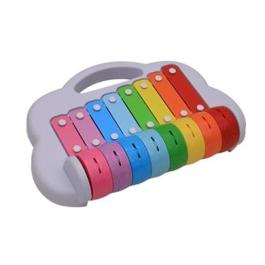 Imagem de Zippy Toys, Xilofone Infantil Brinquedo Musical Colorido em Plástico 8 Teclas e Marreta 2 em 1 —Arco Iris