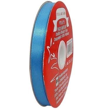 Imagem de Fita de Cetim Trader 15mm N3 com 50 Metros, COR 049 AZUL MéDIO, 50 MET