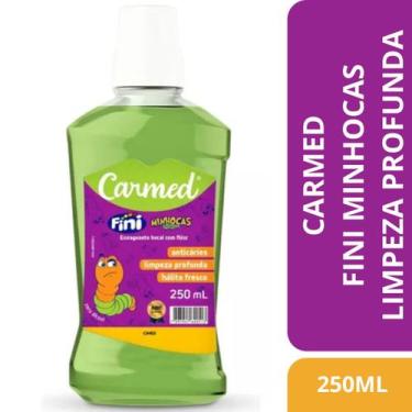 Imagem de Enxaguante Bucal Kids Com Flúor Carmed Fini Minhocas 250ml