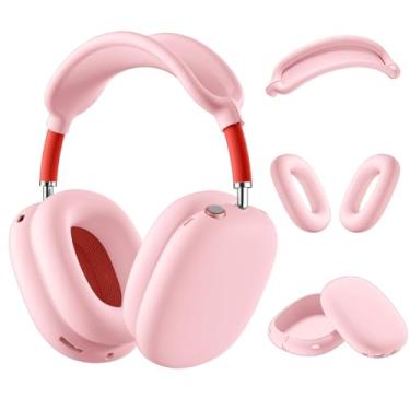 Imagem de Capa de silicone para fones de ouvido AirPods Max, capa para fones de ouvido antiarranhões/capa de fone de ouvido/capa para faixa de cabeça, acessórios 3 em 1, protetor de silicone para Apple AirPods