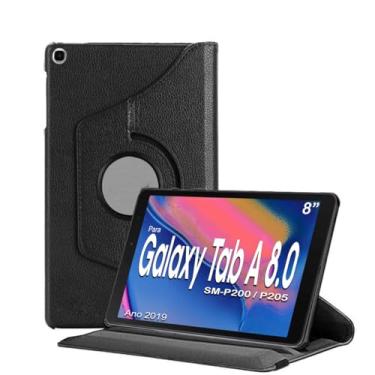 Imagem de Capa Giratória Inclinável Para Tablet Samsung Galaxy Tab A 8" s-pen (2019) SM- P200 / P205 Cor:Preto