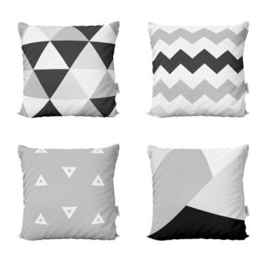 Imagem de Almofadas Decorativas Preto e Branco Geométricas Para Sofá 40x40 - Nov