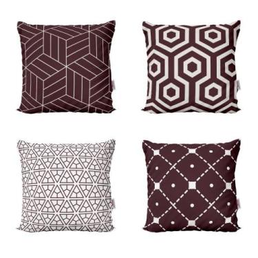 Imagem de Almofadas Decorativas e Geometricas Marrom Para Quarto 40x40 - Novadec