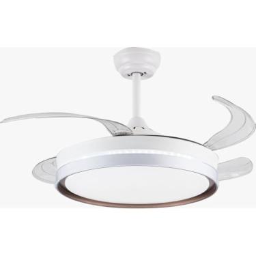 Imagem de VENTILADOR DE TETO DOURADO COM PAS RETRATIL PLAFON LED LUMINARIA BREEZE HOME MODERNO 30W 3 CORES MUDA COM CONTROLE REMOTO EBVL80334 EMBULED 6.500K 4000K 2700/3000K BIVOLT