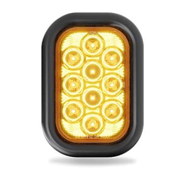 Imagem de 12,7 cm x 7,6 cm Âmbar retangular 10 LED luz traseira de reboque [certificação DOT] luzes de sinalização de caminhão parque IP67 impermeável RV Semi caminhão lanterna traseira 24 LED brilhante com lentes coloridas, ilhós e plugues incluídos