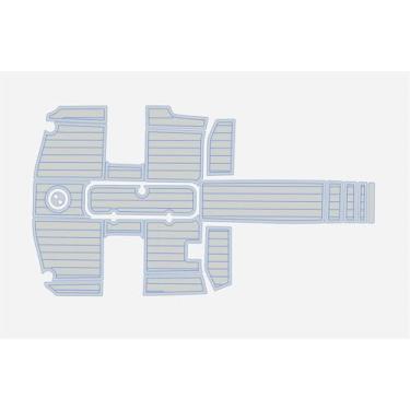 Imagem de ATDEK Tapete marinho de teca sintética EVA piso de espuma 2011 xeque-mate 2000 BRX Cockpit 1/10.2 cm 6 mm barco de surfe crapet seadek tapete antiderrapante piso marinho (cinza sobre azul)