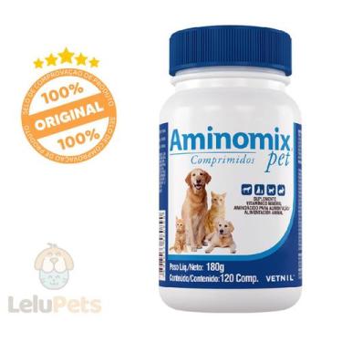 Imagem de Aminomix Pet Suplemento Vitaminico Cães e Gatos 120comp. - Vetnil