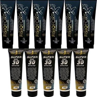 Imagem de Kit 6 Pomada Fisiofort Premium 150G + 5 Super Gel 30 Ervas - Bio Insti