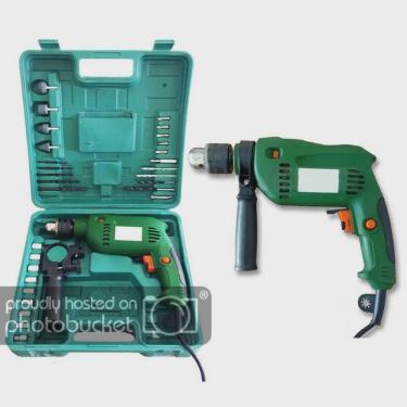 Imagem de Furadeira De Impacto 110v 13mm Com Kit Acessórios 28pcs + Maleta Hongda