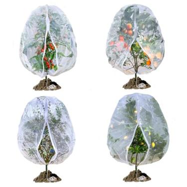 Imagem de Rede de árvore para cigarras, RIFNY Garden Bird Netting Mesh com cordão de zíper, 101 x 81,5 polegadas para ambientes externos, protetor de mosquiteiro para plantas, mirtilo de animais (branco, 4
