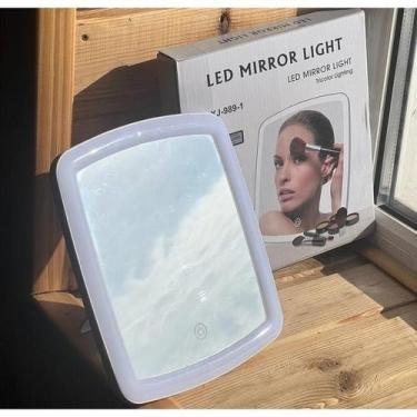 Imagem de Espelho Com 3 LEDs Camarim De Mesa Para Maquiagem Touch Com USB - Envi