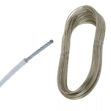 Imagem de Varal cabo aço encapado Corda 2x10m parede e teto - clink