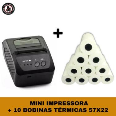 Imagem de Mini Impressora Térmica 58mm P/ Celular E Pc + 10 Bobinas - TITANNET