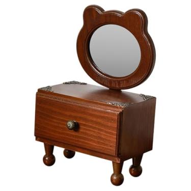 Imagem de IEUDNS Jóias de espelho de espelho espelhado de mesa de mesa Vintage Cosméticos de banheiro, organizador de maquiagem de espelho de espelho para o, Panda