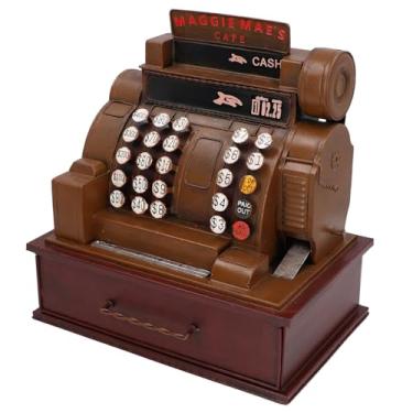 Imagem de Caixa registradora vintage, 29 x 20 x 30 cm, decoração retrô de caixa registradora, adereços de arte em ferro, ornamento decorativo, cofrinho, porta-joias, porta-anel, decoração