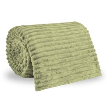 Imagem de Manta Cobertor Casal Microfibra Canelada Coberta Macia Riscada Quentinha 1,80x2,00(Ocre)