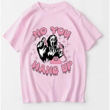 Imagem de Camiseta Básica No You Hang Up Ghostface Unissex - loja dinka, m, rosa