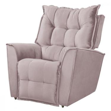 Imagem de Poltrona Da Mamãe Para Sala Reclinavel Carinho Veludo - Shop das Cabec