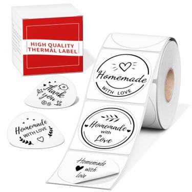 Imagem de Etiquetas M220, etiquetas adesivas térmicas M100/M110 redondas - refis de etiquetas à prova d'água de 1,96" (50 mm) compatíveis com Phomemo M100, M110, M221, M250, M260 etiquetadora, adesivo original