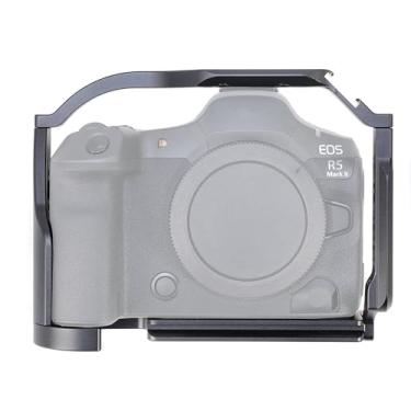 Imagem de Gaiola EOS R5 II, gaiola de câmera Hersmay para Canon EOS R5 Mark II, kit de câmera vlogging sem espelho com sapata fria, orifícios de localização de alça, vários orifícios de parafuso de 0,6 cm