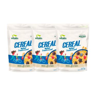 Imagem de Kit 3X: Cereal Matinal Tradicional Sem Glúten Vegano Vitalin 200g