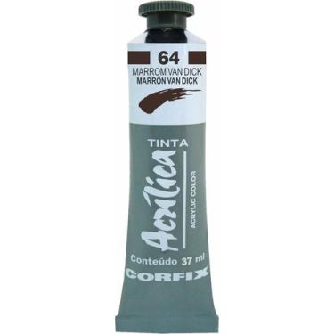 Imagem de Tinta Acrílica 37ml 064 Marrom Van Dick Corfix, 064 - MARROM VAN DICK