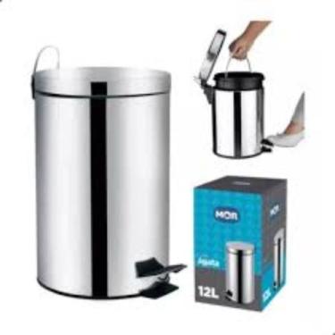 Imagem de Lixeira c/Pedal Aço Inox 12l Mor, Inox